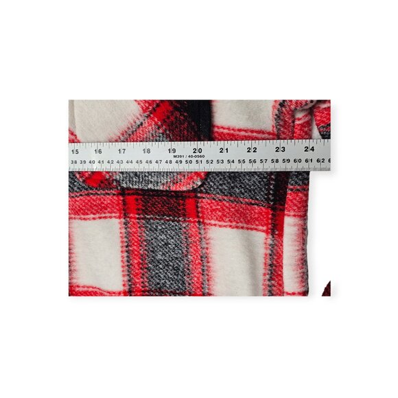 Veveret Plaid Button Down Shacket Women's Small Red Black Buffalo Check - Picture 6 of 9